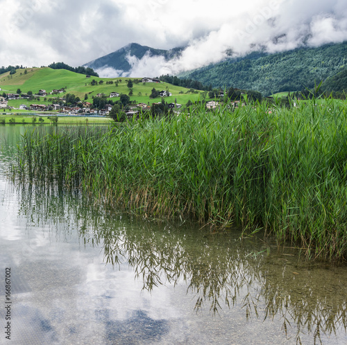 The mountain lake Thiersee in Tyrol, Austria photo