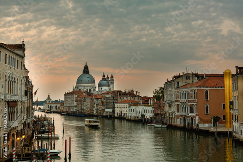 Stormy cloudy sky over the canal at Venice