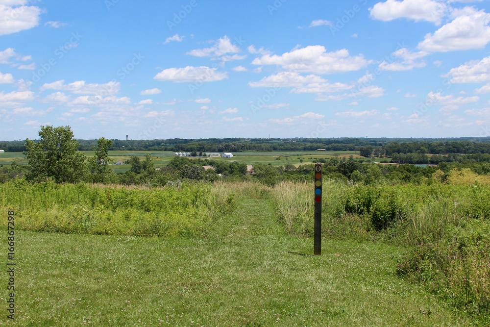 The beautiful view of the countryside at the beginning of the trail.