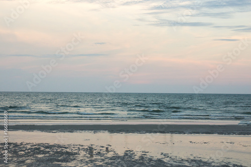 beautiful sunset sky and beach