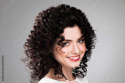 Woman with curly hair