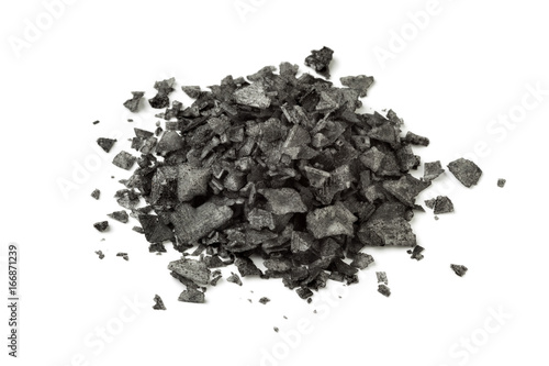  Heap of black salt flakes