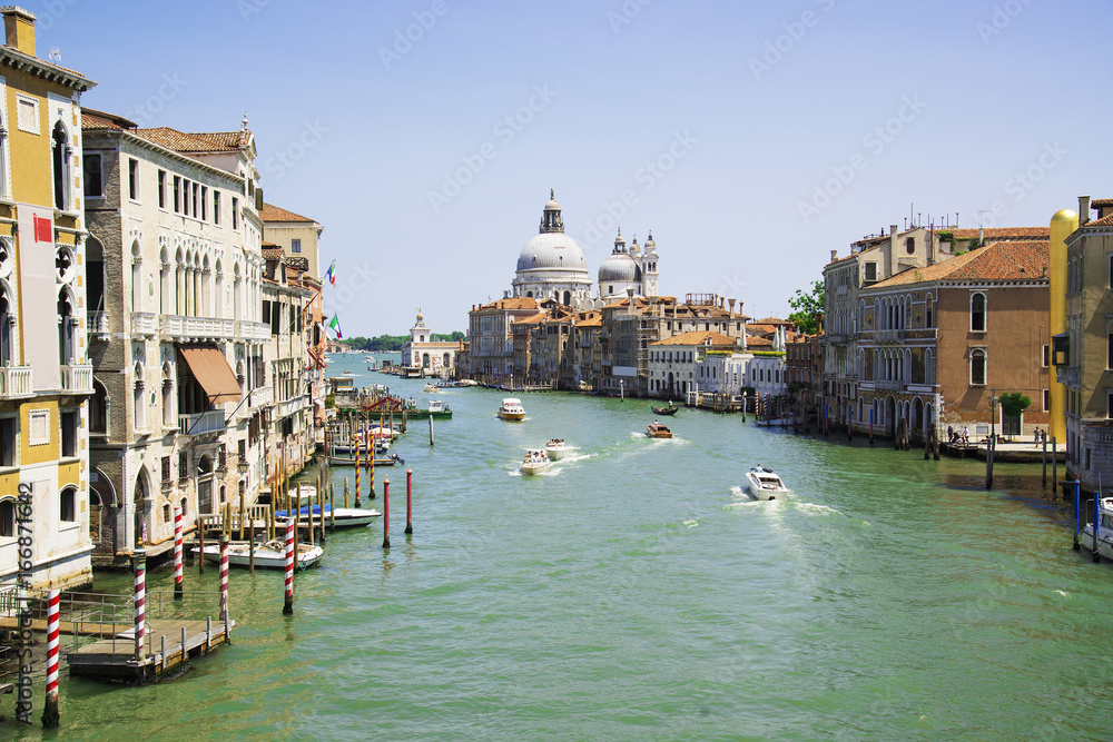 The Grand Canal and the Basilica of Santa Maria della Salute, Venice, Italy