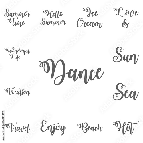 Dance. Vintage typography. Calligraphy