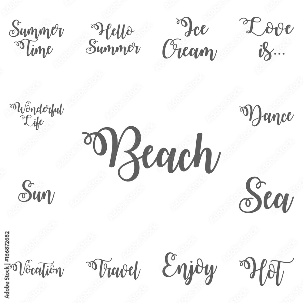 Beach party poster template with typographic element. EPS10 vector illustration.
