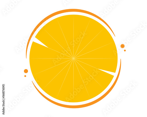 Background of a cut orange in a flat design