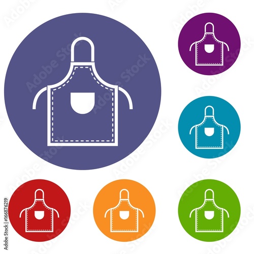Welding apron icons set