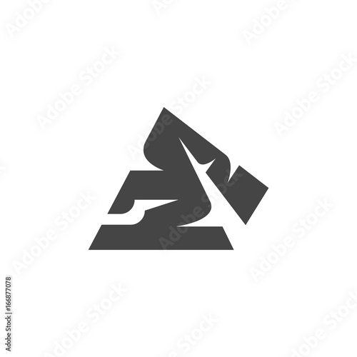 Pyramid of Egypt icon. Vector logo on white background