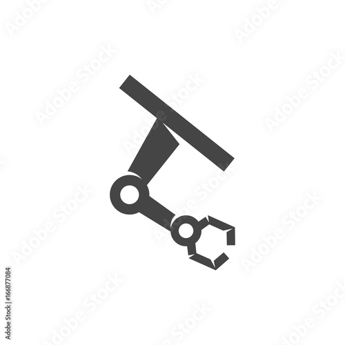 Robot hand icon. Vector logo on white background