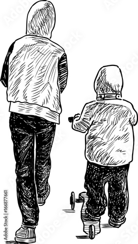 The brothers go on a walk