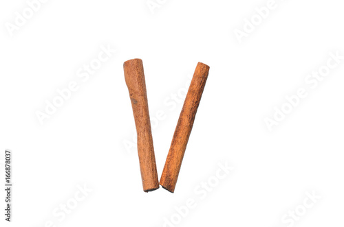 Figures from cinnamon sticks, isolate