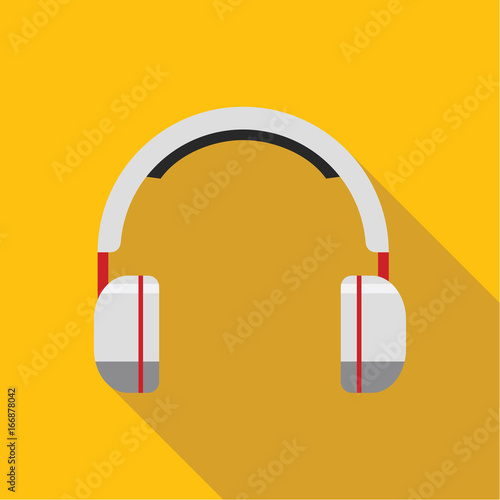 Headphone. Earphone. Flat design. Vector illustration.