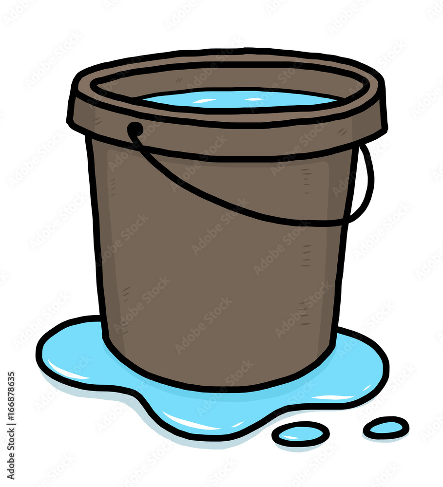 bucket of water / cartoon vector and illustration, hand drawn style,  isolated on white background. Stock Vector | Adobe Stock