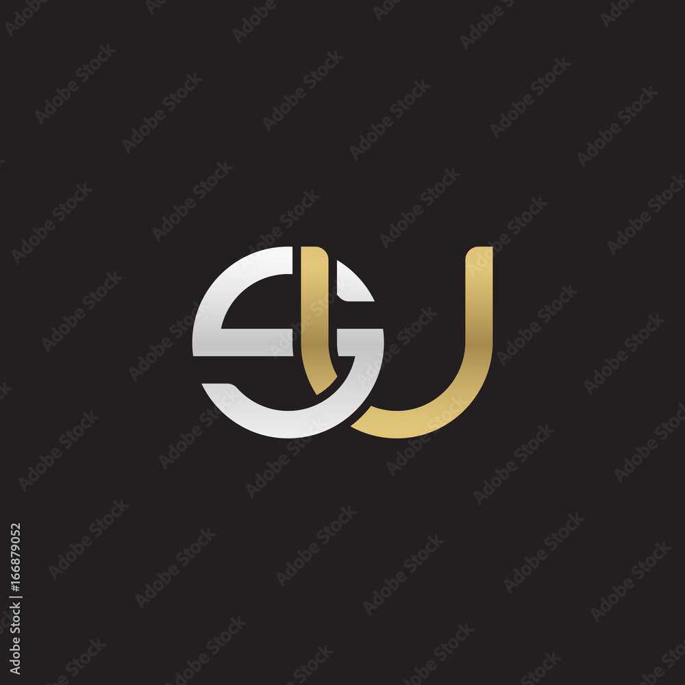 Initial lowercase letter su, linked overlapping circle chain shape logo, silver gold colors on black background Initial lowercase letter su, linked overlapping circle chain shape logo, silver gold colors on black background