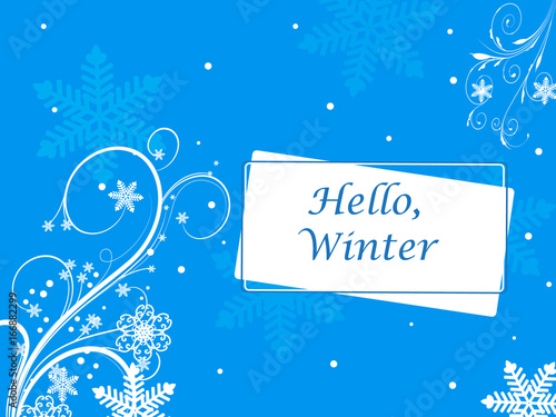 Winter vector picture with snowflakes. 