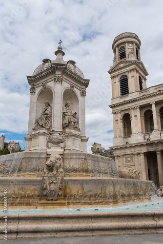 
Paris, place Saint-Sulpice, the fountain and the church
