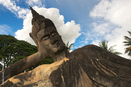 Detailed view at the reclining Buddha photo