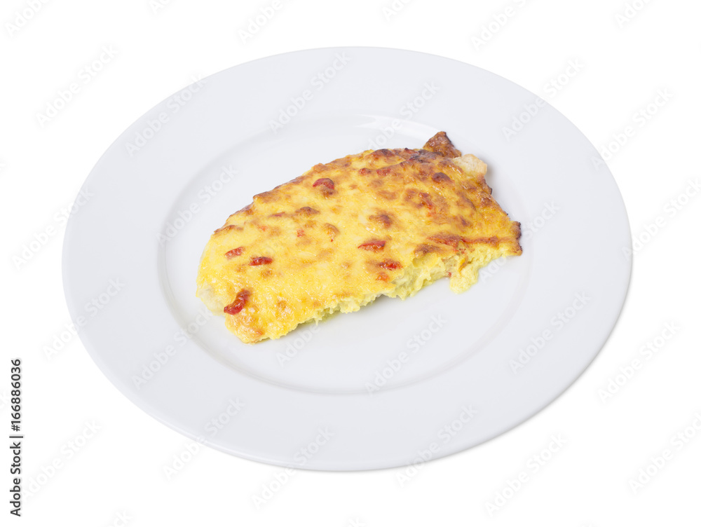 Scrambled eggs with red pepper. Scrambled eggs with red pepper.