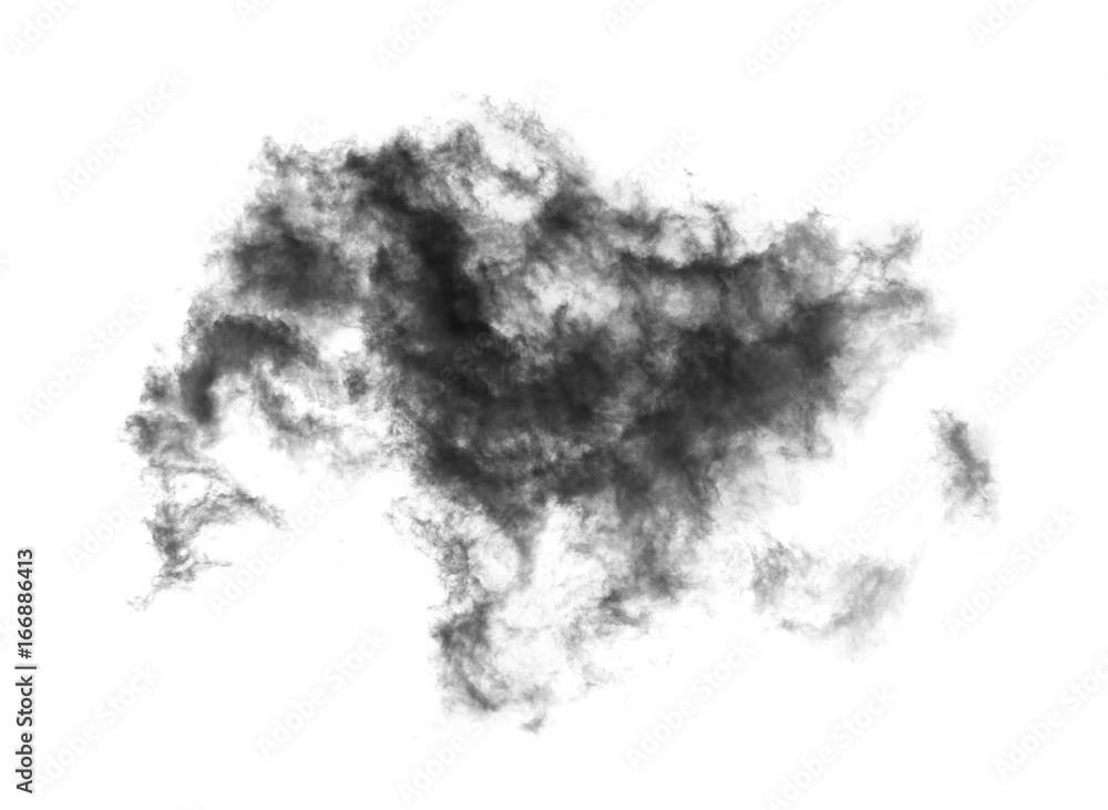 Fototapeta Czarny dym na białym tle