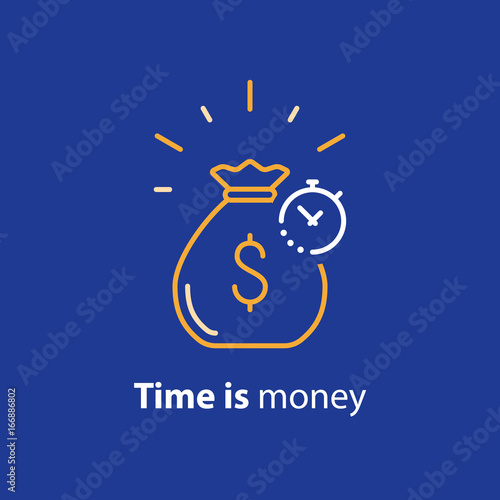 Long term investment, return on investing money, pension fund planning line icon