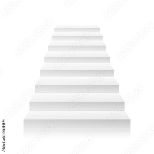 White Empty Staircase Vector. Steps. For Business Progress  Achievement  Growth  Career  Success  Development Concept.