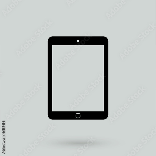 Tablet flat icon in ipad style. Tablet computer with blank screen. Vector illustration. EPS10.