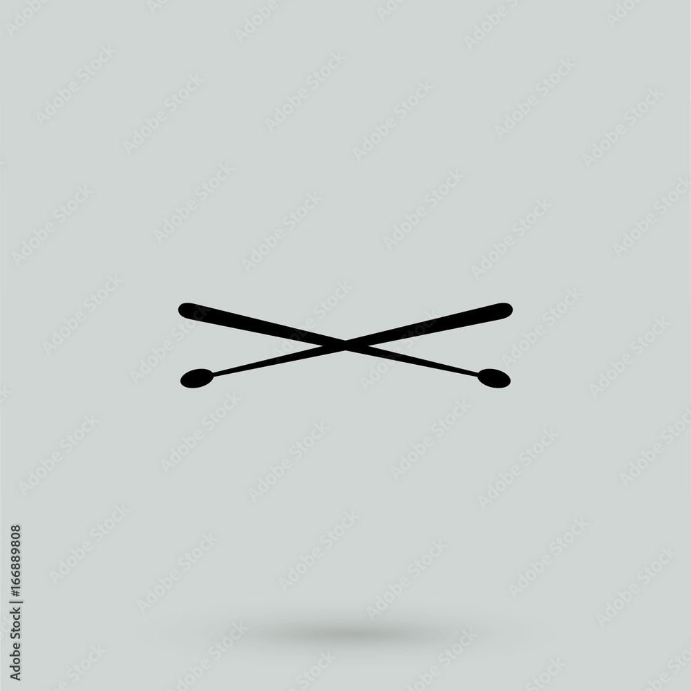 Drumsticks or drum sticks flat icon for music apps and websites Drumsticks or drum sticks flat icon for music apps and websites