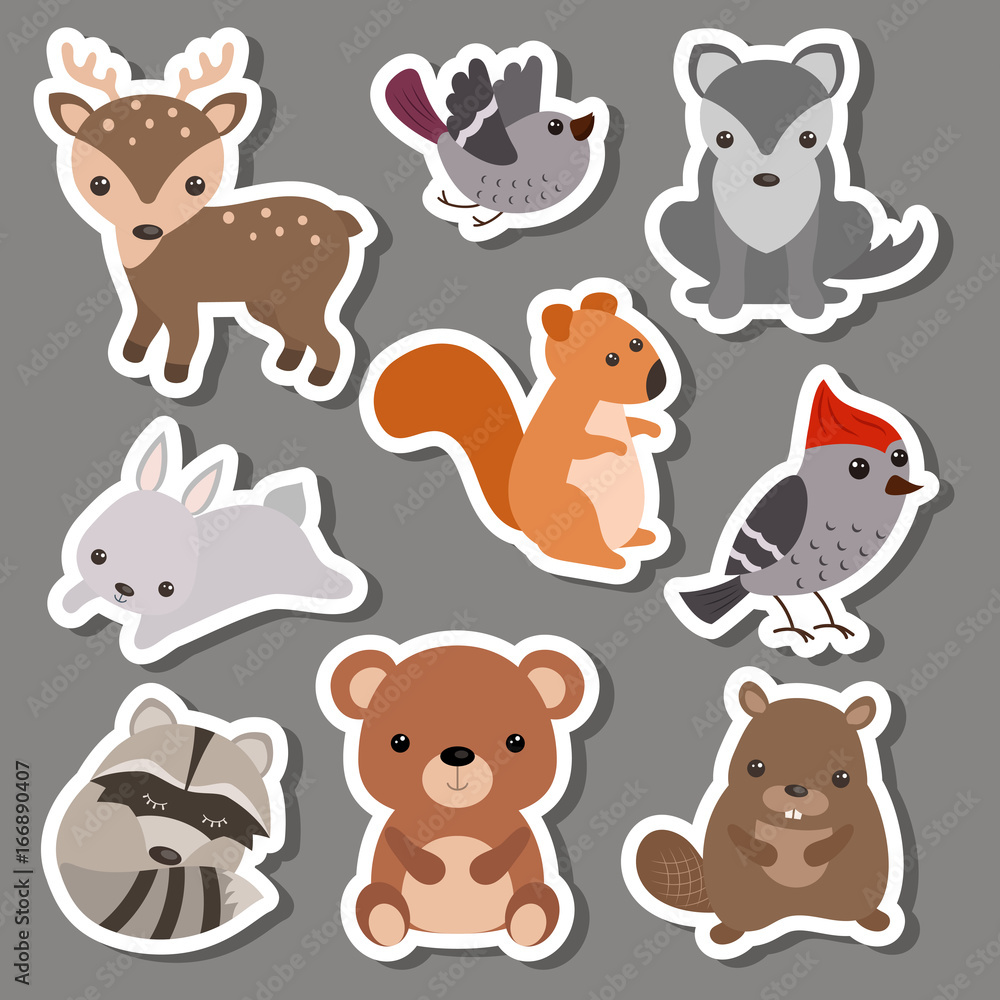 Forest animal stickers. Forest animal stickers.