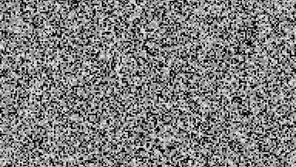 Pixel Noise Vector. VHS Glitch Texture TV Screen. Static Error. Introduction And The End Of The TV Programming.