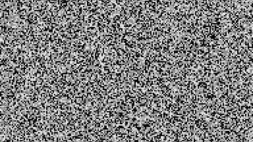 Pixel Noise Vector. VHS Glitch Texture TV Screen. Static Error. Introduction And The End Of The TV Programming.