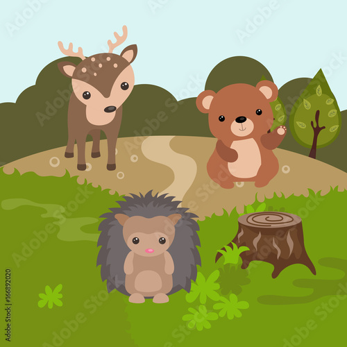 Cartoon forest landscape