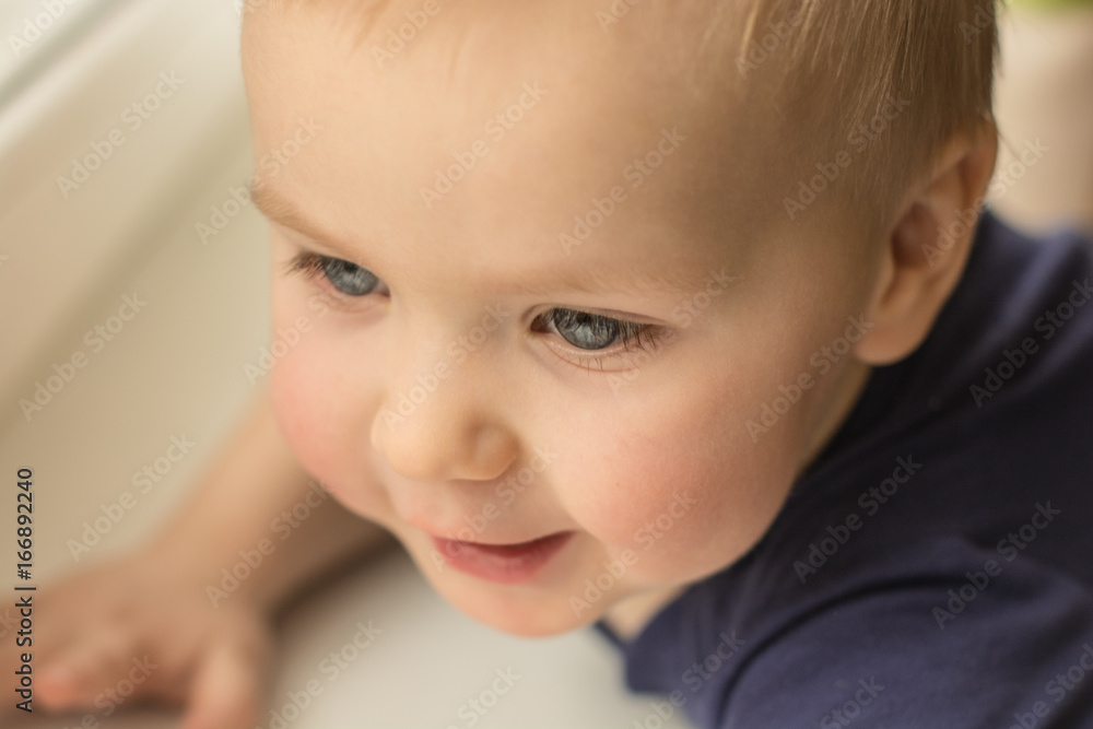 Beautiful little child with wet hair smiling close up portrait Beautiful little child with wet hair smiling close up portrait