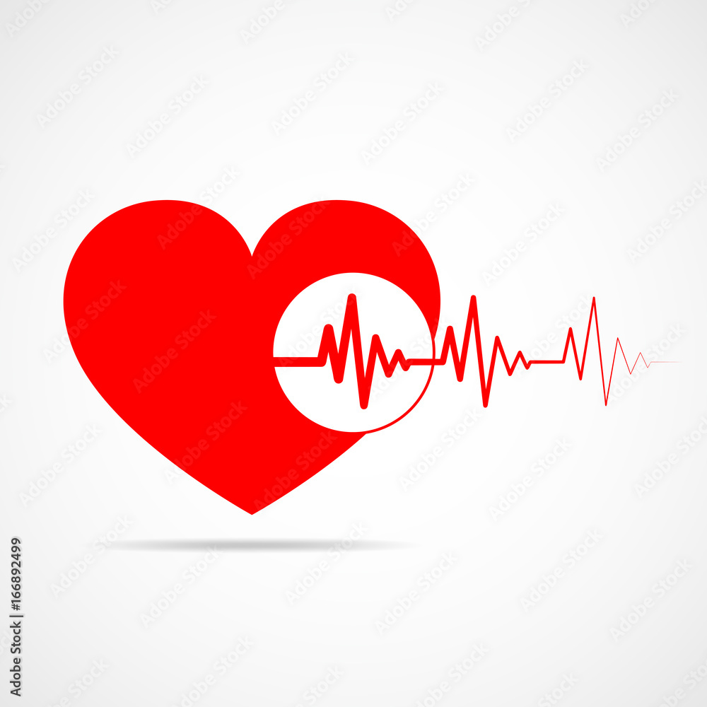 Heart with heartbeat sign. Vector illustration. Heart with heartbeat sign. Vector illustration.