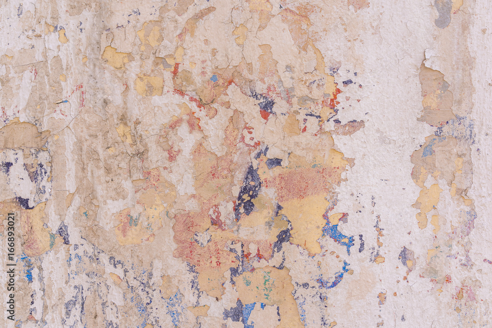 Worn Yellow, pink, white concrete wall texture background. Textured plaster Worn Yellow, pink, white concrete wall texture background. Textured plaster