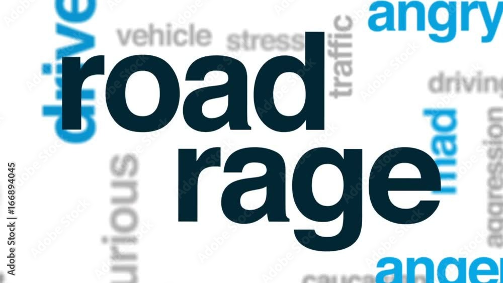 Road rage animated word cloud, text design animation. Road rage animated word cloud, text design animation.