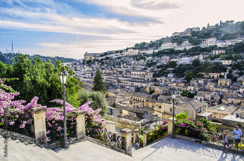 View of the city of modica from its cathedral photo