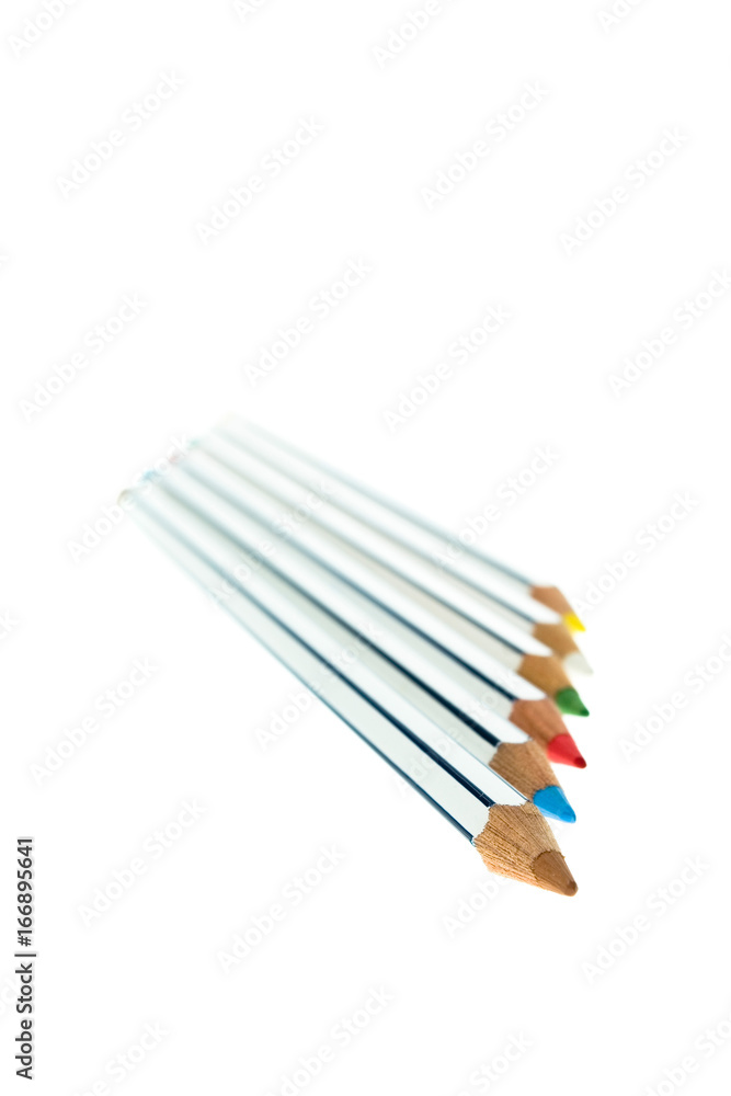 colored pencils on a white background colored pencils on a white background