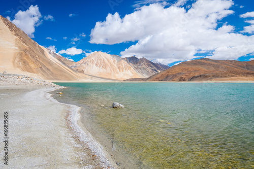 Landscape around Pangong Lake in Ladakh, India 