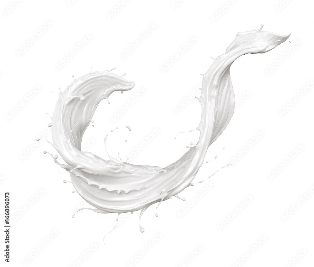 twisted milk splash isolated on white background, liquid milk splash, Include clipping path. 3d illustration. twisted milk splash isolated on white background, liquid milk splash, Include clipping path. 3d illustration.