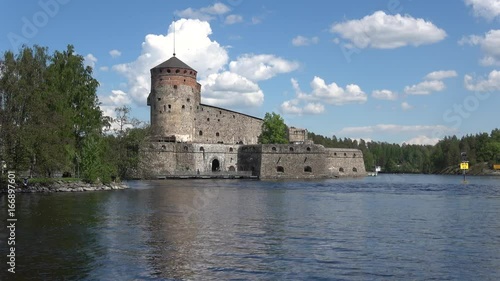 View of the medieval fortress Olavinlinna. Sunny day in july. Savonlinna, Finland photo