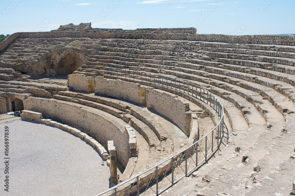 the rostrum of the roman amphitheatre in tarragona