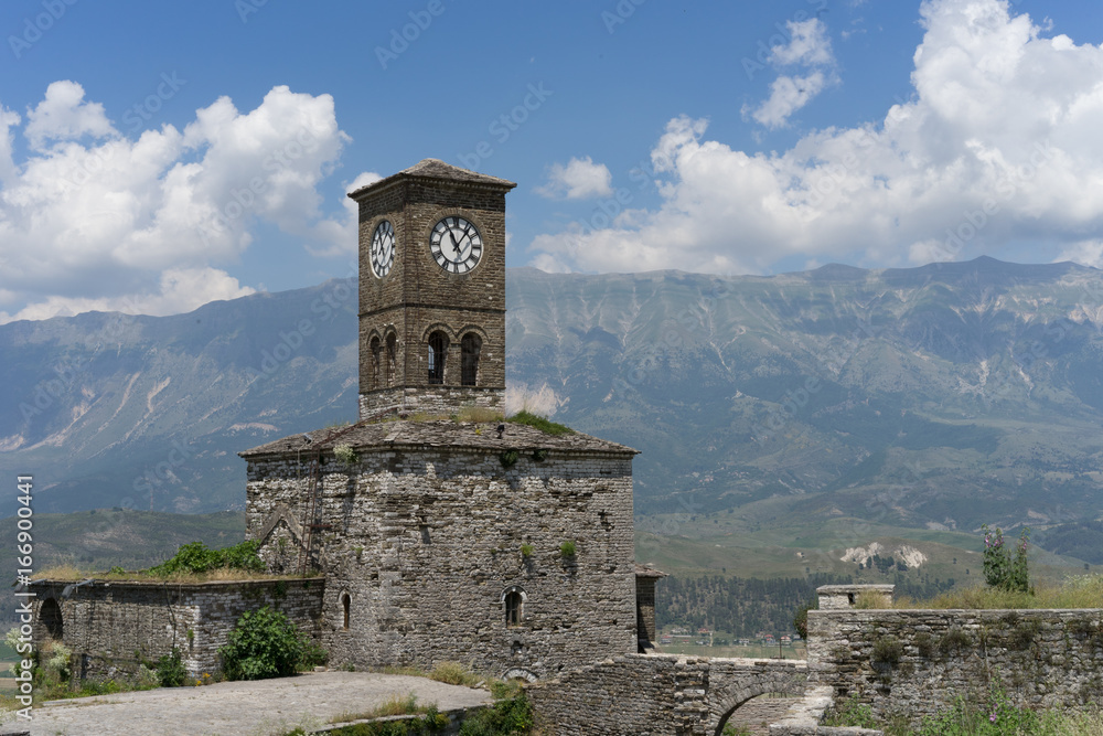 Obraz premium Clocktower in Gjirokastra castle