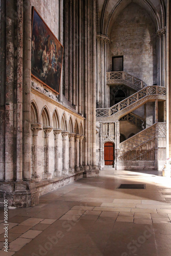 view at the booksellers staircase  cathedral of rouen