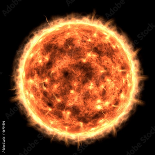 Sun view. Elements of this image are furnished by NASA,3D Rendering.