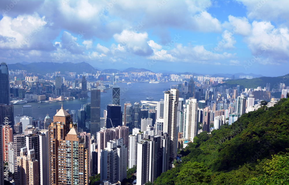 Fototapeta premium Hong Kong. Image of Hong Kong skyline view from Victora peak.
