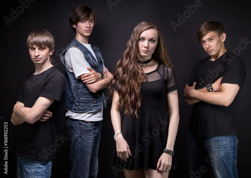 Photo of rock band - woman and men photo