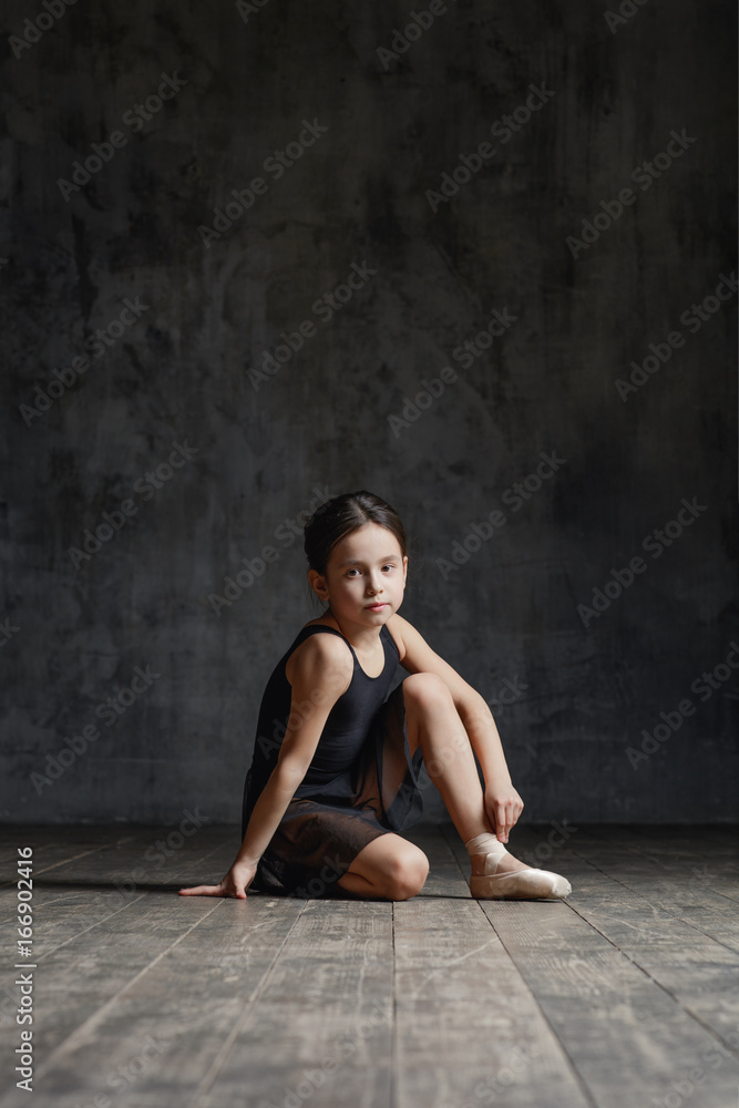 Ballerina girl posing in dance studio Ballerina girl posing in dance studio