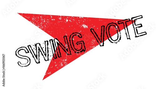 Swing Vote rubber stamp. Grunge design with dust scratches. Effects can be easily removed for a clean, crisp look. Color is easily changed.