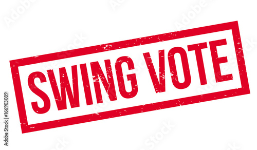 Swing Vote rubber stamp. Grunge design with dust scratches. Effects can be easily removed for a clean, crisp look. Color is easily changed.