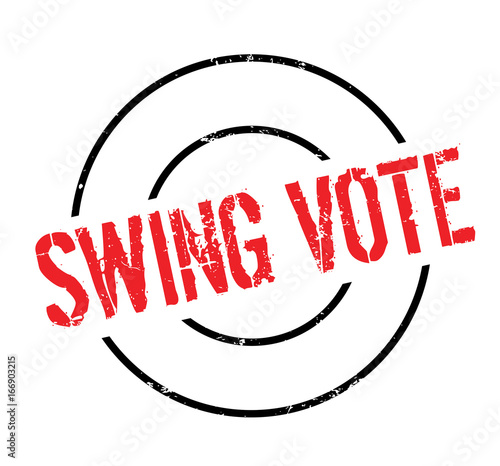 Swing Vote rubber stamp. Grunge design with dust scratches. Effects can be easily removed for a clean, crisp look. Color is easily changed.